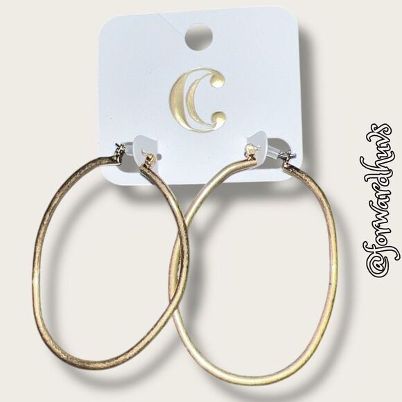 Bundle Sale 3 for $15 | Charming Charlie Gold Tone Hoop Earrings – 1.5 Inches - Picture 4 of 6